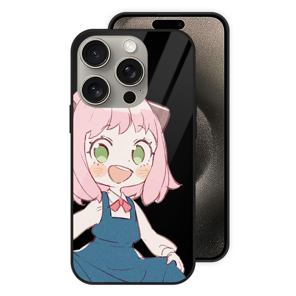 （画像用） SPY×FAMILY间谍家家酒 【iPhone15Pro対応】スマホケース 耐衝撃＆黄変防止 背面ガラス