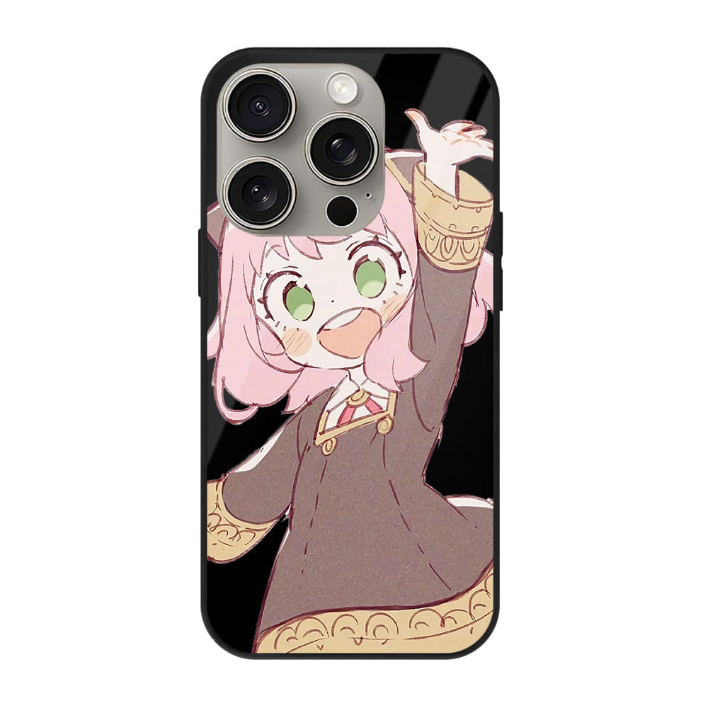 （画像用） SPY×FAMILY间谍家家酒 【iPhone15Pro対応】スマホケース 耐衝撃＆黄変防止 背面ガラス