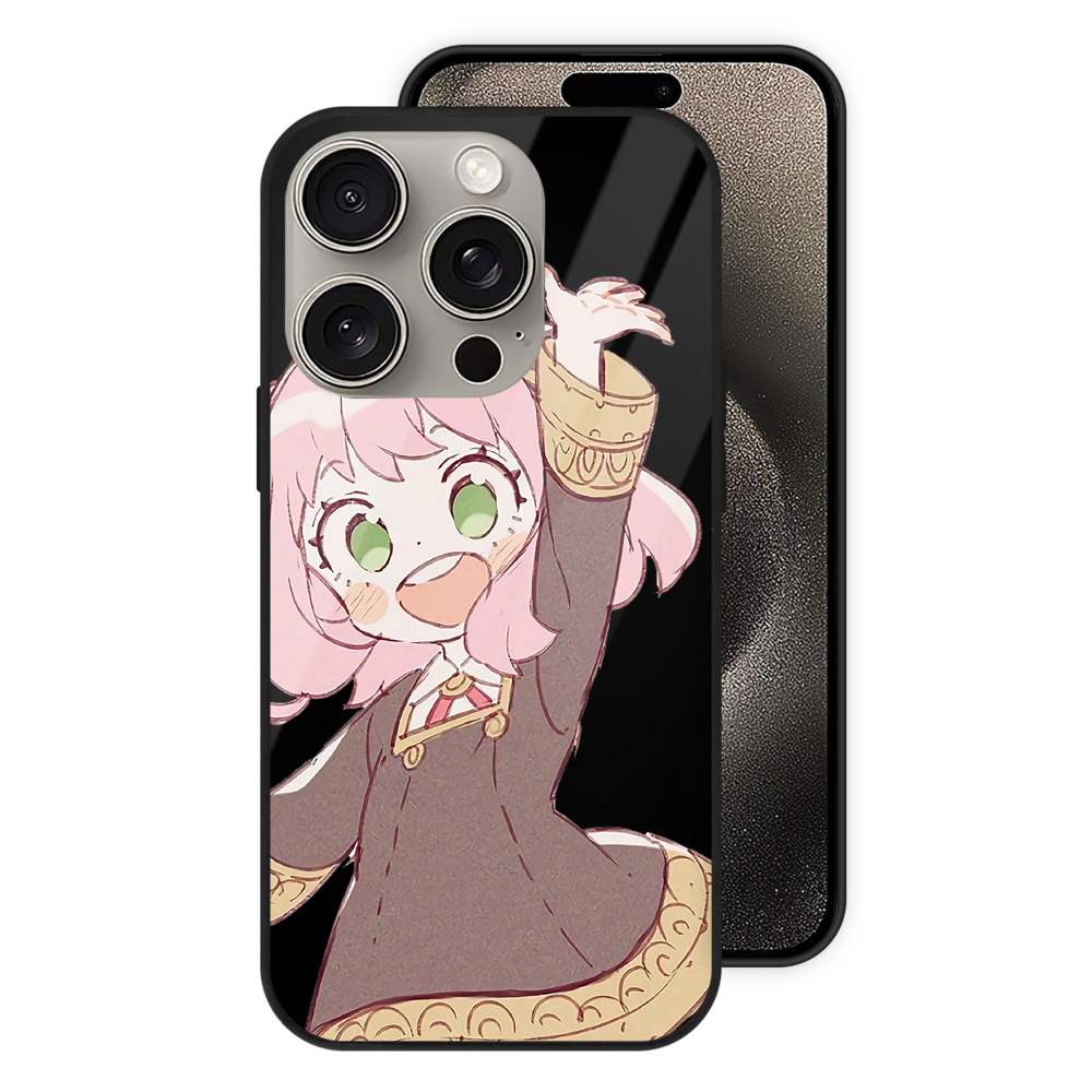 （画像用） SPY×FAMILY间谍家家酒 【iPhone15Pro対応】スマホケース 耐衝撃＆黄変防止 背面ガラス