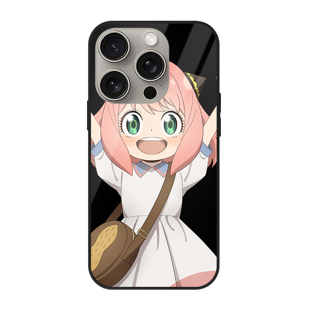 （画像用） SPY×FAMILY间谍家家酒 【iPhone15Pro対応】スマホケース 耐衝撃＆黄変防止 背面ガラス