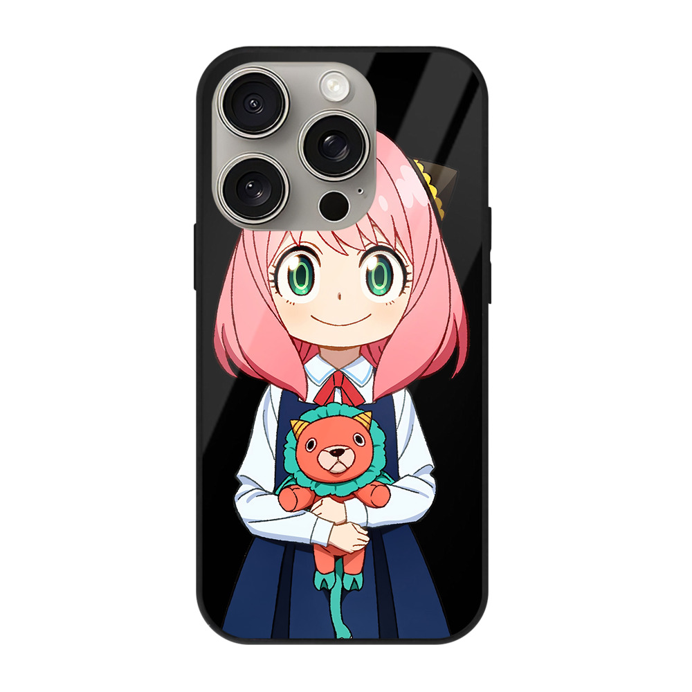 （画像用） SPY×FAMILY间谍家家酒 【iPhone15Pro対応】スマホケース 耐衝撃＆黄変防止 背面ガラス