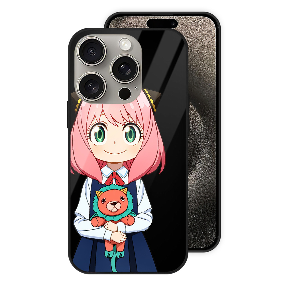 （画像用） SPY×FAMILY间谍家家酒 【iPhone15Pro対応】スマホケース 耐衝撃＆黄変防止 背面ガラス