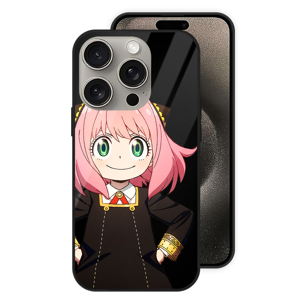 （画像用） SPY×FAMILY间谍家家酒 【iPhone15Pro対応】スマホケース 耐衝撃＆黄変防止 背面ガラス