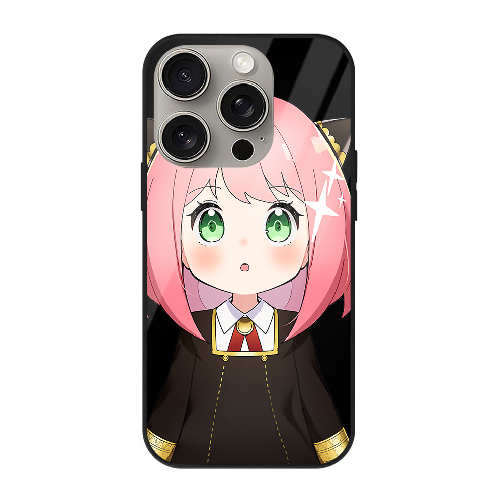 （画像用） SPY×FAMILY间谍家家酒 【iPhone15Pro対応】スマホケース 耐衝撃＆黄変防止 背面ガラス