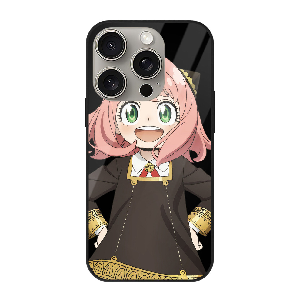 （画像用） SPY×FAMILY间谍家家酒 【iPhone15Pro対応】スマホケース 耐衝撃＆黄変防止 背面ガラス
