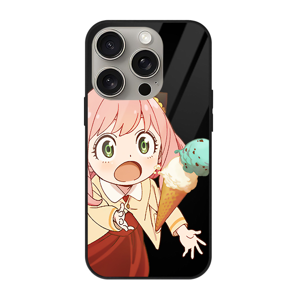 （画像用） SPY×FAMILY间谍家家酒 【iPhone15Pro対応】スマホケース 耐衝撃＆黄変防止 背面ガラス