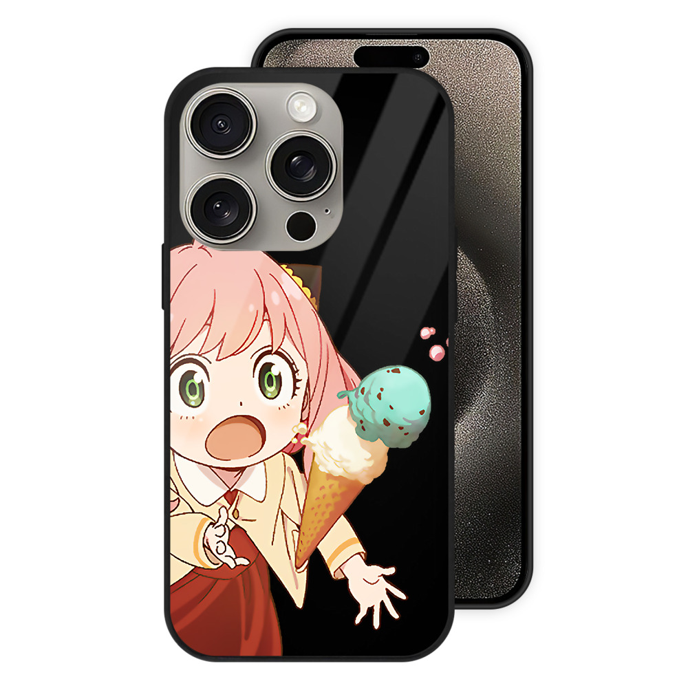 （画像用） SPY×FAMILY间谍家家酒 【iPhone15Pro対応】スマホケース 耐衝撃＆黄変防止 背面ガラス