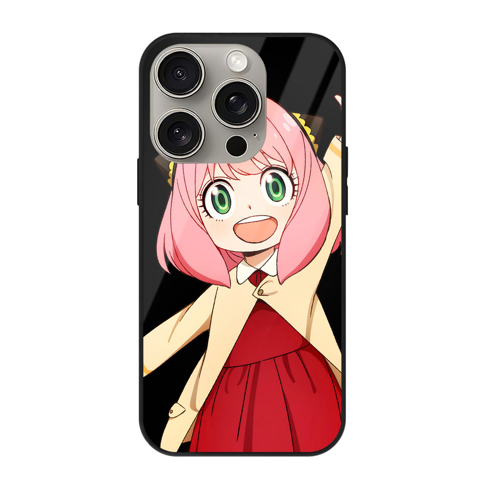 （画像用） SPY×FAMILY间谍家家酒 【iPhone15Pro対応】スマホケース 耐衝撃＆黄変防止 背面ガラス