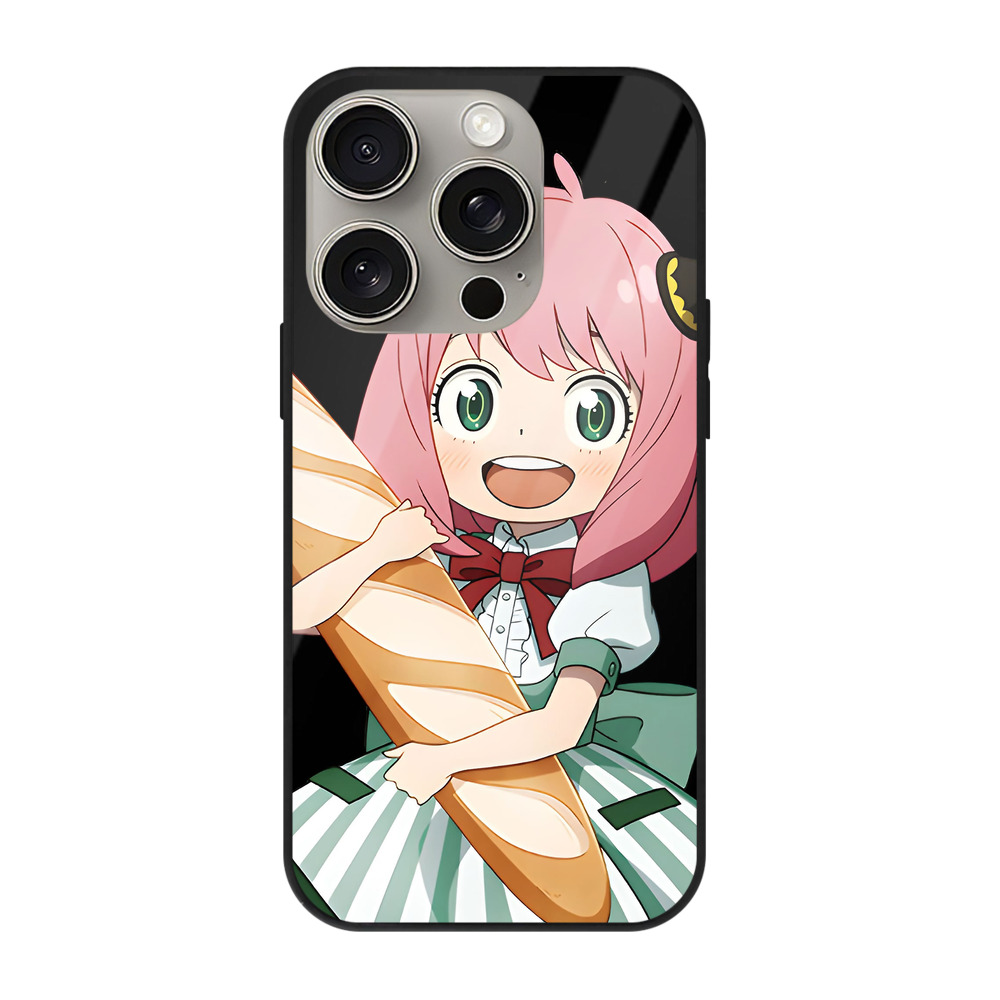 （画像用） SPY×FAMILY间谍家家酒 【iPhone15Pro対応】スマホケース 耐衝撃＆黄変防止 背面ガラス