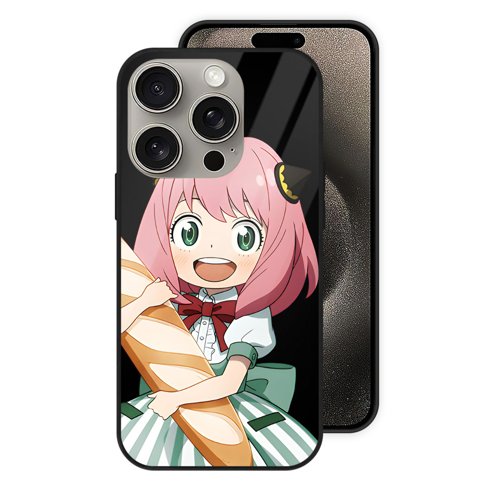 （画像用） SPY×FAMILY间谍家家酒 【iPhone15Pro対応】スマホケース 耐衝撃＆黄変防止 背面ガラス