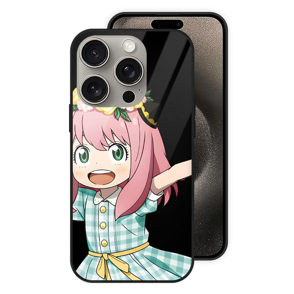 （画像用） SPY×FAMILY间谍家家酒 【iPhone15Pro対応】スマホケース 耐衝撃＆黄変防止 背面ガラス