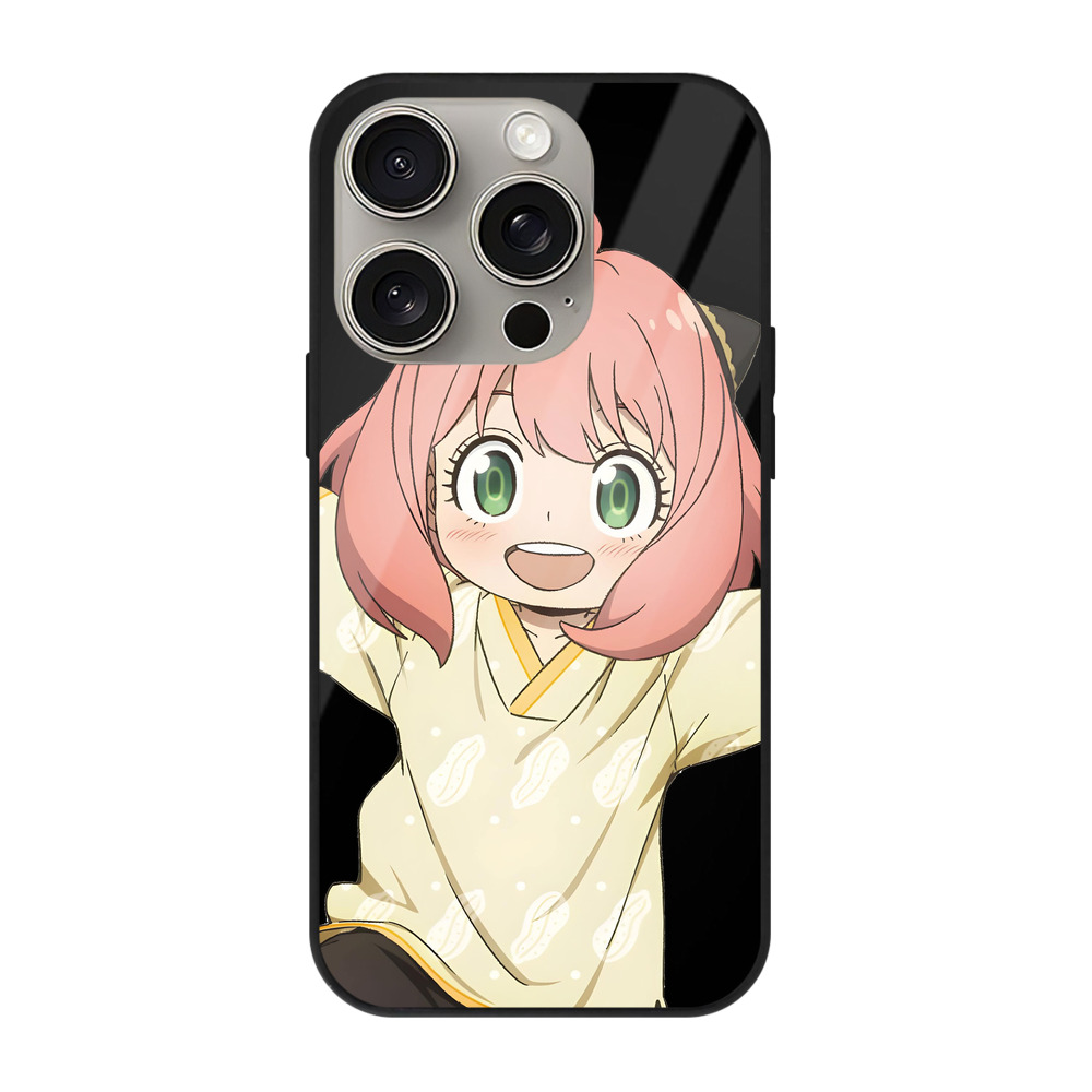 （画像用） SPY×FAMILY间谍家家酒 【iPhone15Pro対応】スマホケース 耐衝撃＆黄変防止 背面ガラス