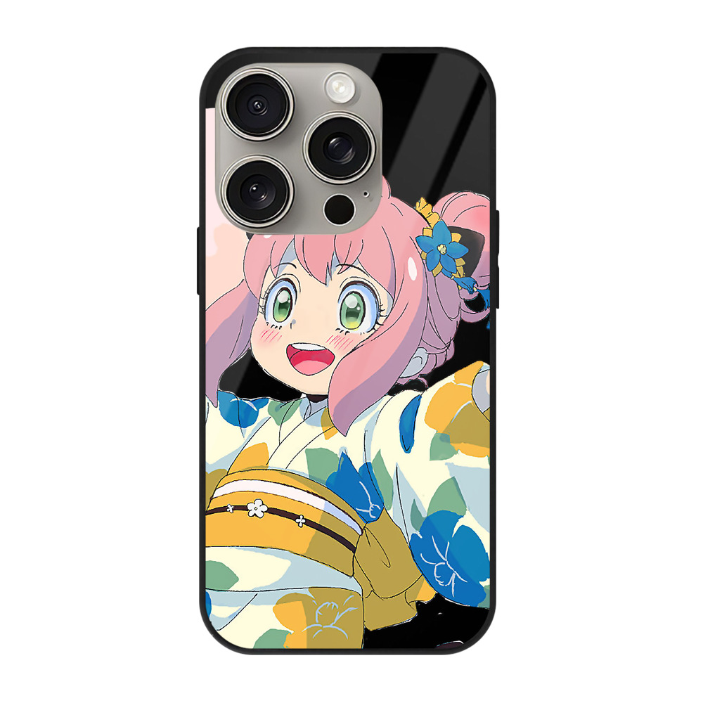 （画像用） SPY×FAMILY间谍家家酒 【iPhone15Pro対応】スマホケース 耐衝撃＆黄変防止 背面ガラス