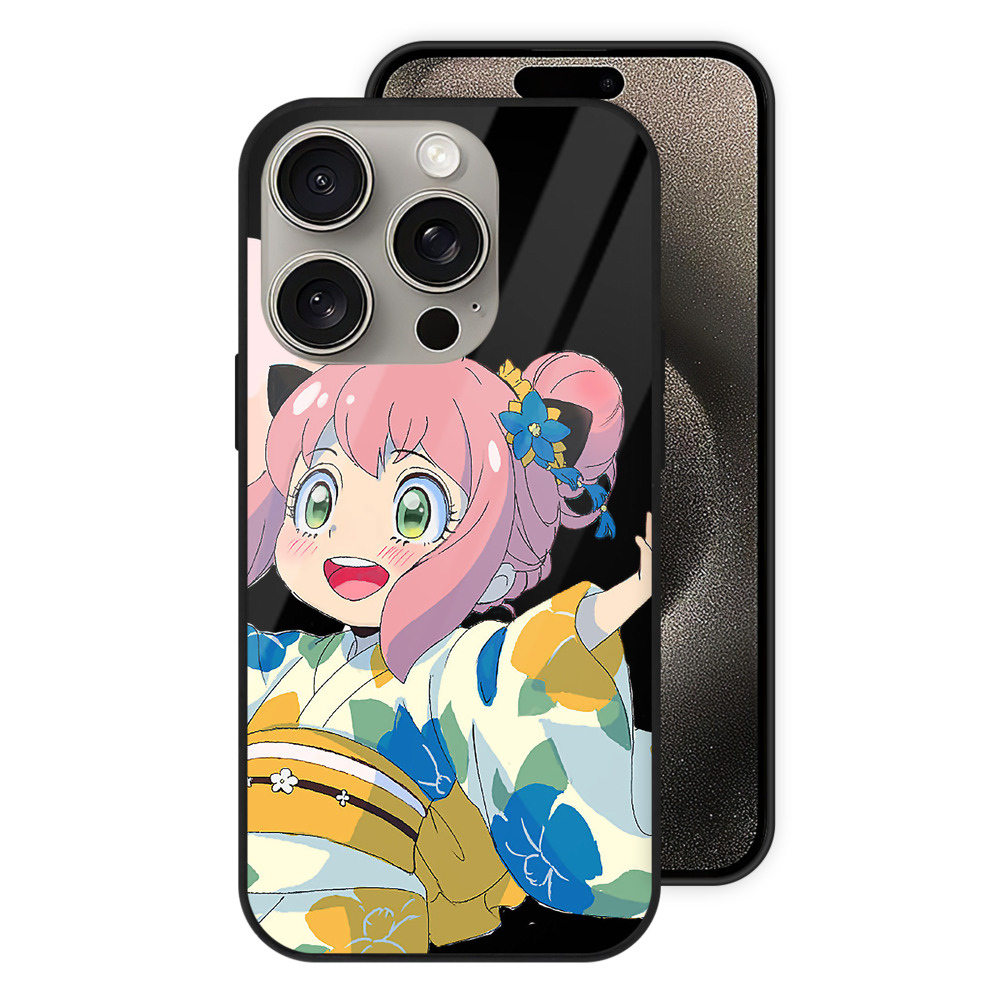（画像用） SPY×FAMILY间谍家家酒 【iPhone15Pro対応】スマホケース 耐衝撃＆黄変防止 背面ガラス