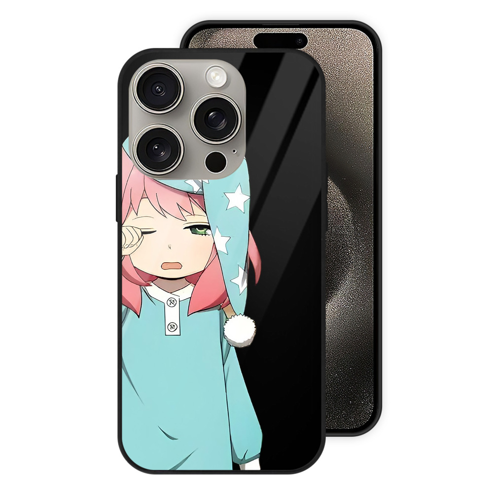 （画像用） SPY×FAMILY间谍家家酒 【iPhone15Pro対応】スマホケース 耐衝撃＆黄変防止 背面ガラス
