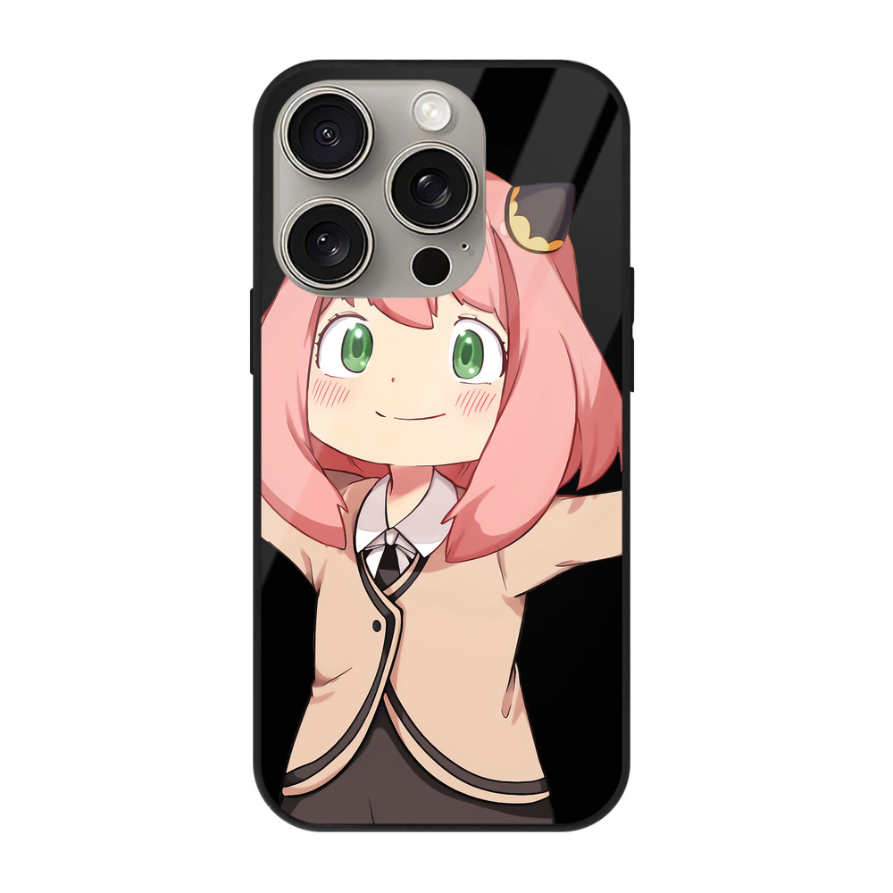（画像用） SPY×FAMILY间谍家家酒 【iPhone15Pro対応】スマホケース 耐衝撃＆黄変防止 背面ガラス