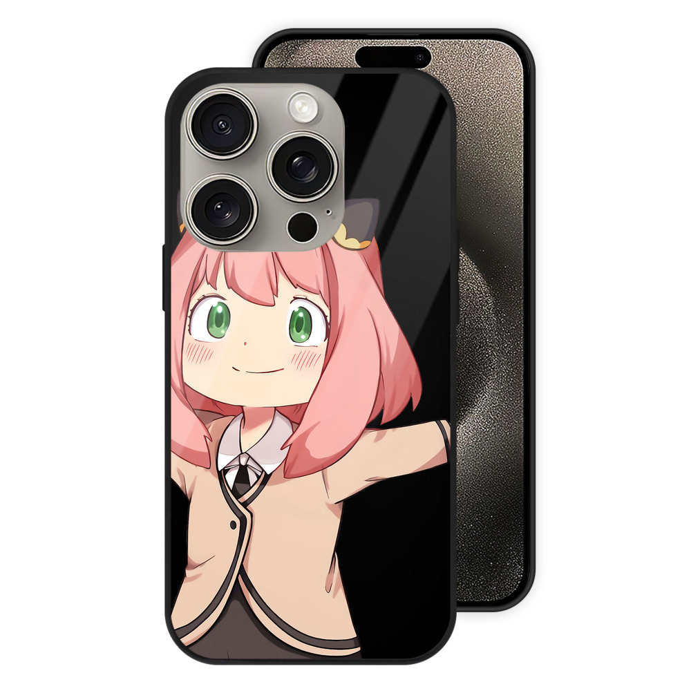 （画像用） SPY×FAMILY间谍家家酒 【iPhone15Pro対応】スマホケース 耐衝撃＆黄変防止 背面ガラス