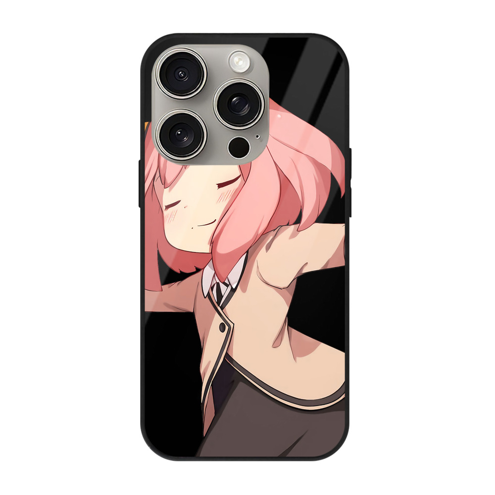 （画像用） SPY×FAMILY间谍家家酒 【iPhone15Pro対応】スマホケース 耐衝撃＆黄変防止 背面ガラス