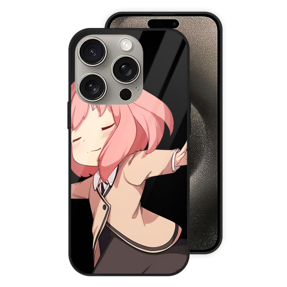 （画像用） SPY×FAMILY间谍家家酒 【iPhone15Pro対応】スマホケース 耐衝撃＆黄変防止 背面ガラス