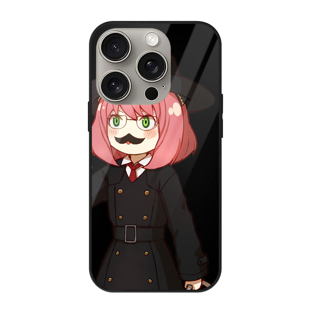 （画像用） SPY×FAMILY间谍家家酒 【iPhone15Pro対応】スマホケース 耐衝撃＆黄変防止 背面ガラス