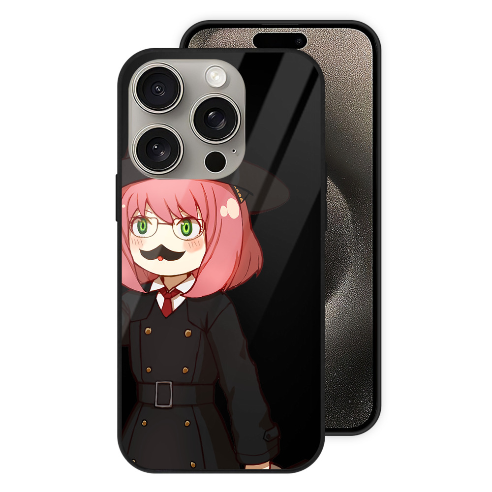 （画像用） SPY×FAMILY间谍家家酒 【iPhone15Pro対応】スマホケース 耐衝撃＆黄変防止 背面ガラス