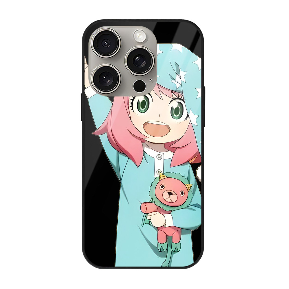 （画像用） SPY×FAMILY间谍家家酒 【iPhone15Pro対応】スマホケース 耐衝撃＆黄変防止 背面ガラス