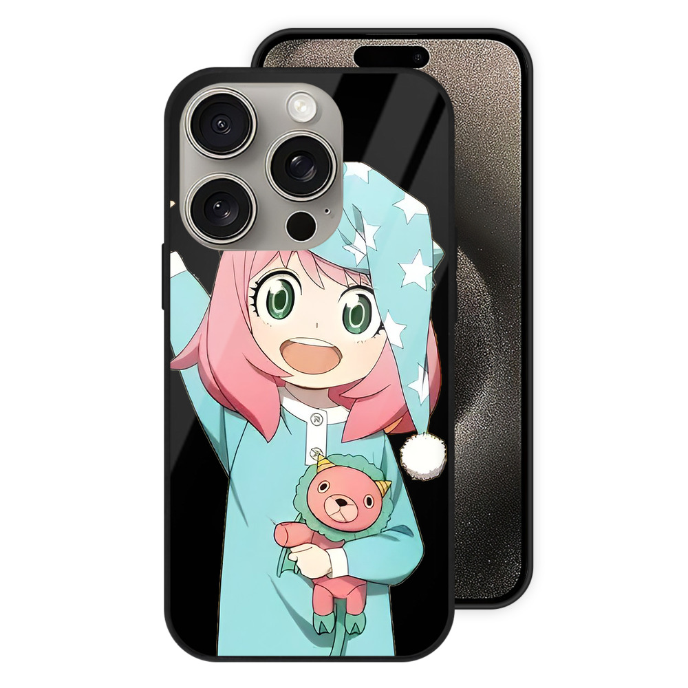 （画像用） SPY×FAMILY间谍家家酒 【iPhone15Pro対応】スマホケース 耐衝撃＆黄変防止 背面ガラス