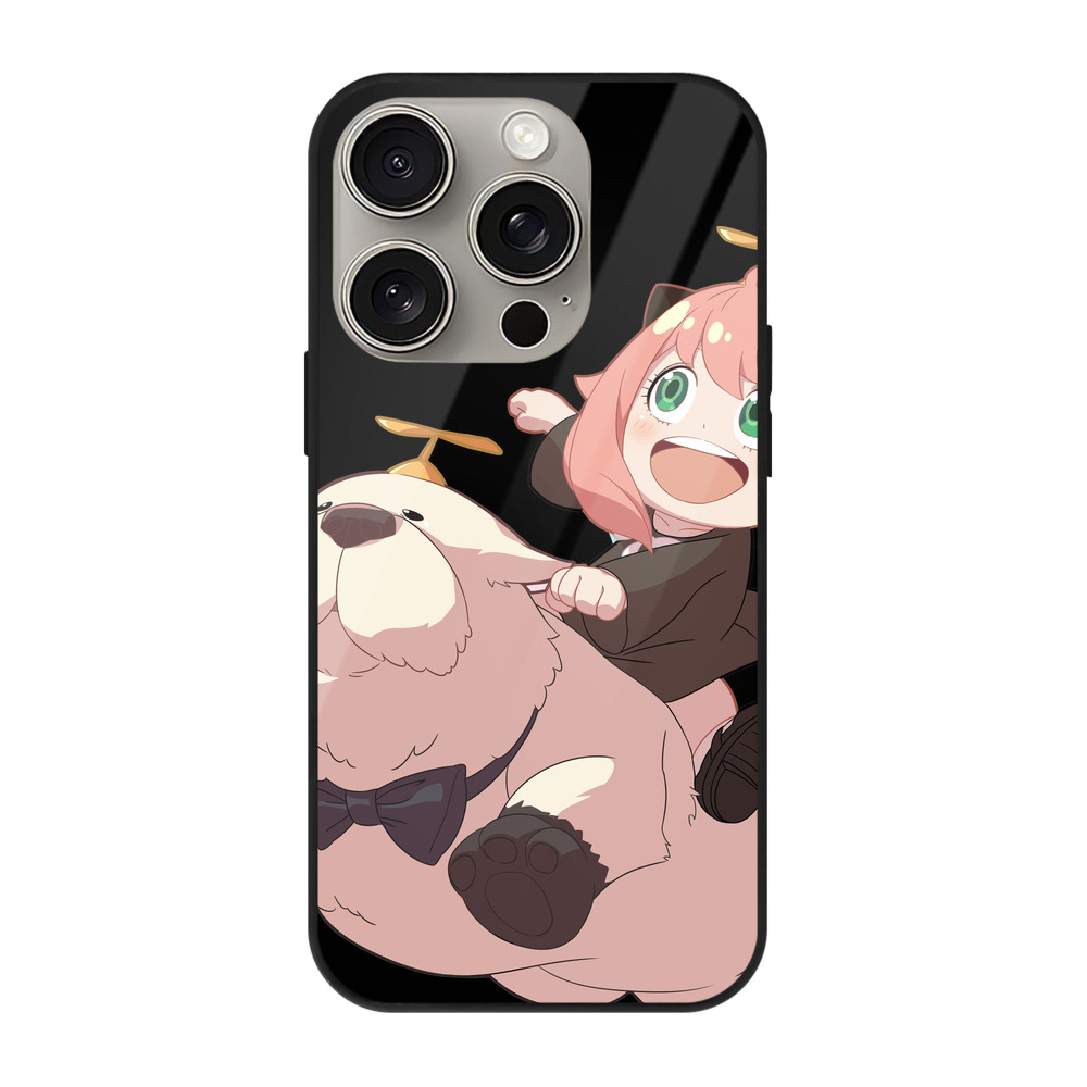 （画像用） SPY×FAMILY间谍家家酒 【iPhone15Pro対応】スマホケース 耐衝撃＆黄変防止 背面ガラス