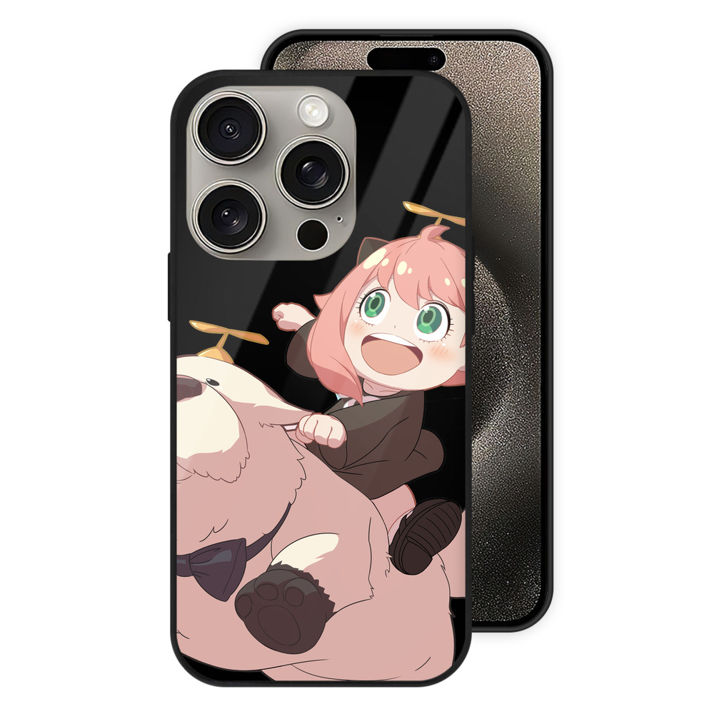 （画像用） SPY×FAMILY间谍家家酒 【iPhone15Pro対応】スマホケース 耐衝撃＆黄変防止 背面ガラス