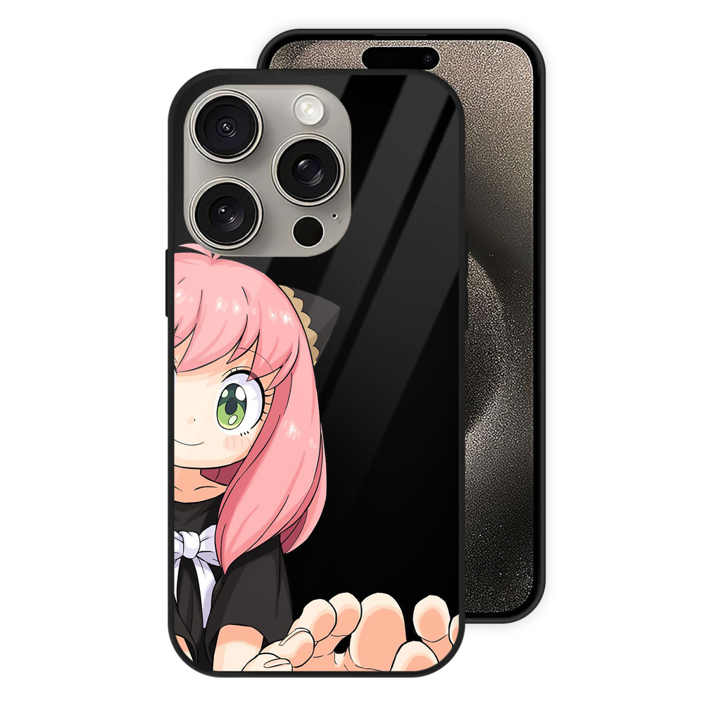 （画像用） SPY×FAMILY间谍家家酒 【iPhone15Pro対応】スマホケース 耐衝撃＆黄変防止 背面ガラス