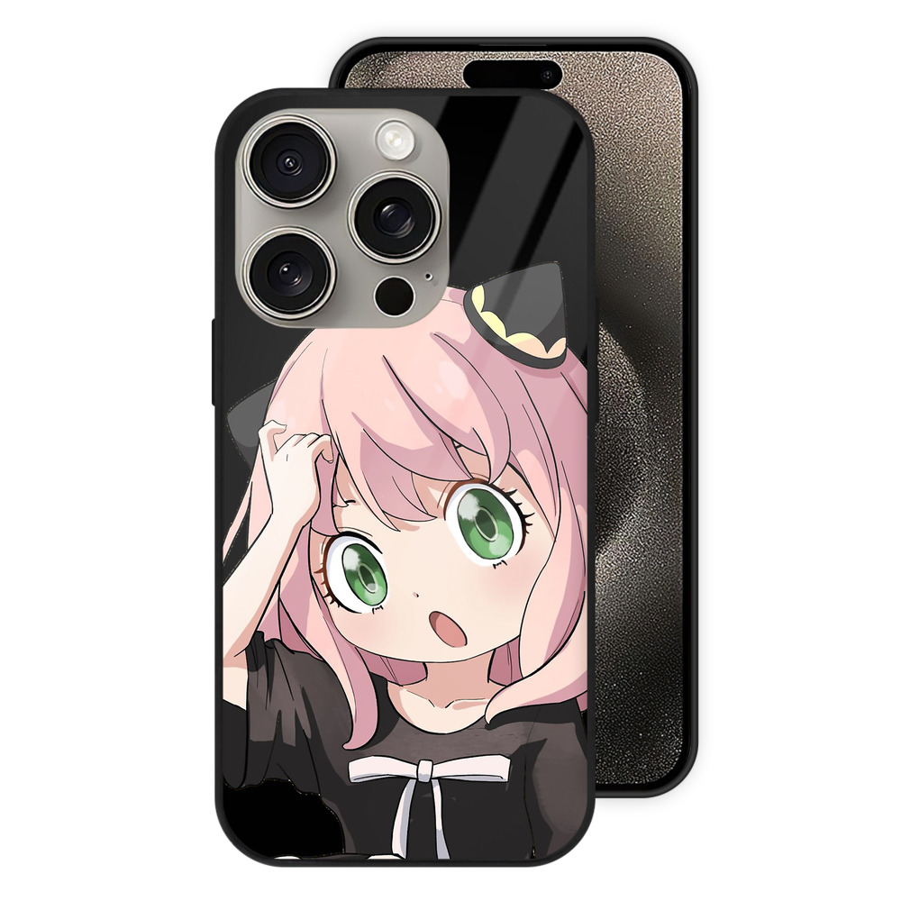 （画像用） SPY×FAMILY间谍家家酒 【iPhone15Pro対応】スマホケース 耐衝撃＆黄変防止 背面ガラス