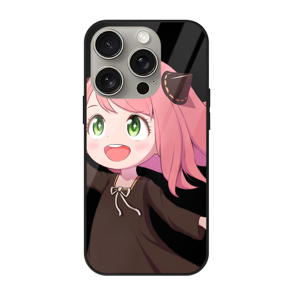 （画像用） SPY×FAMILY间谍家家酒 【iPhone15Pro対応】スマホケース 耐衝撃＆黄変防止 背面ガラス