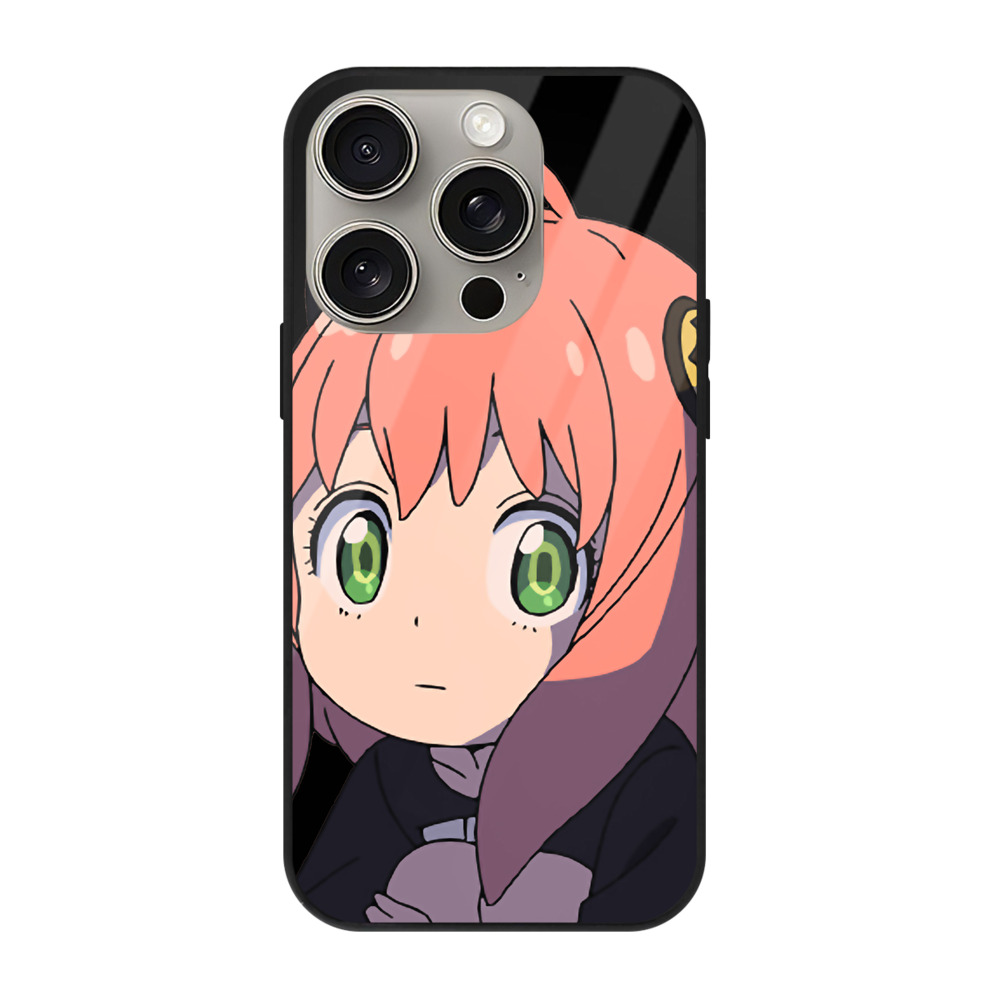 （画像用） SPY×FAMILY间谍家家酒 【iPhone15Pro対応】スマホケース 耐衝撃＆黄変防止 背面ガラス