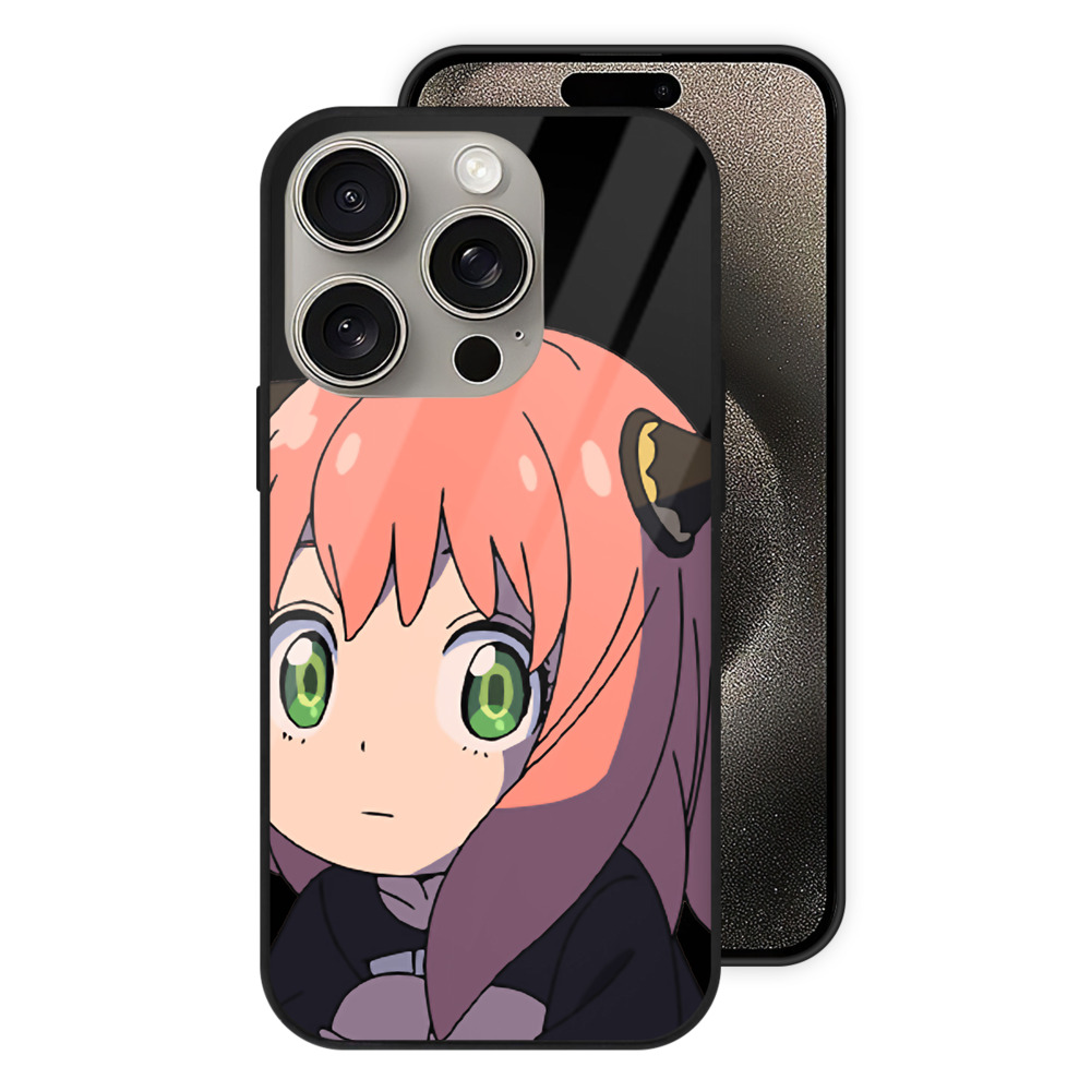 （画像用） SPY×FAMILY间谍家家酒 【iPhone15Pro対応】スマホケース 耐衝撃＆黄変防止 背面ガラス