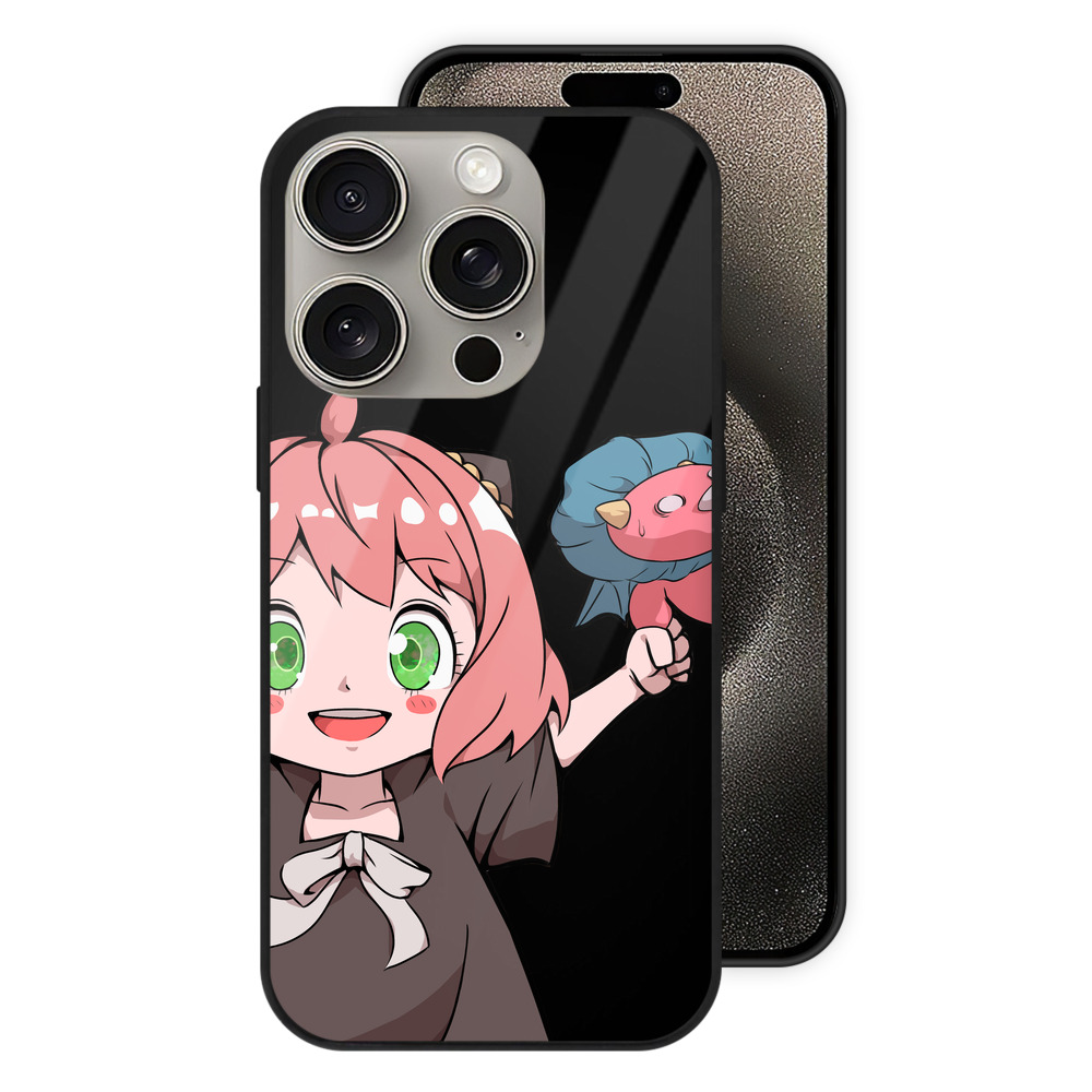 （画像用） SPY×FAMILY间谍家家酒 【iPhone15Pro対応】スマホケース 耐衝撃＆黄変防止 背面ガラス