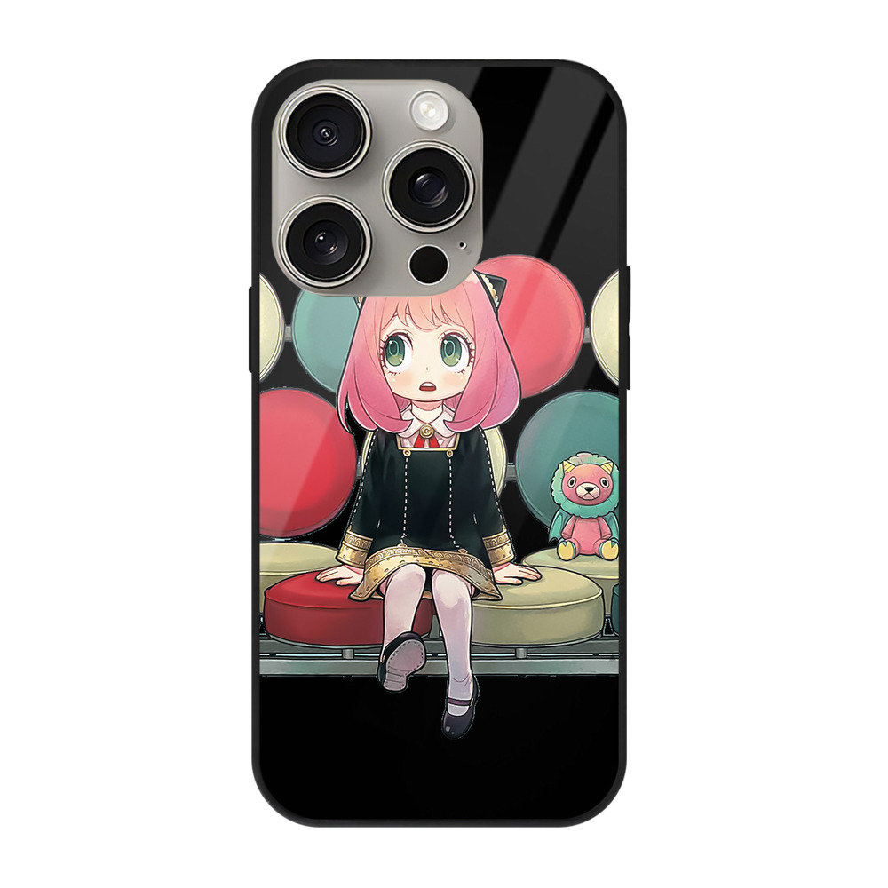 （画像用） SPY×FAMILY间谍家家酒 【iPhone15Pro対応】スマホケース 耐衝撃＆黄変防止 背面ガラス