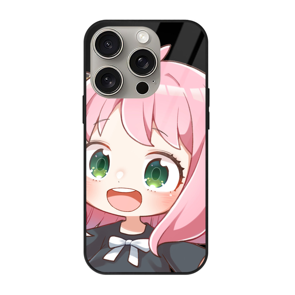 （画像用） SPY×FAMILY间谍家家酒 【iPhone15Pro対応】スマホケース 耐衝撃＆黄変防止 背面ガラス