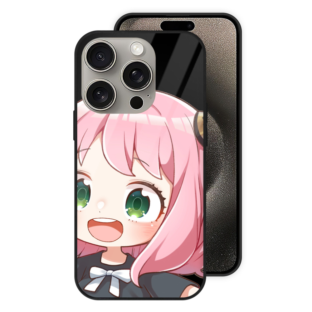 （画像用） SPY×FAMILY间谍家家酒 【iPhone15Pro対応】スマホケース 耐衝撃＆黄変防止 背面ガラス