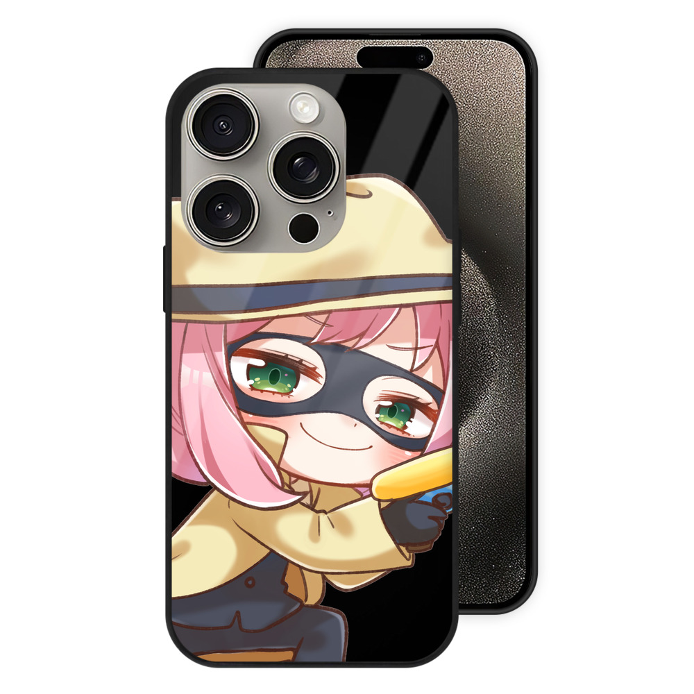 （画像用） SPY×FAMILY间谍家家酒 【iPhone15Pro対応】スマホケース 耐衝撃＆黄変防止 背面ガラス