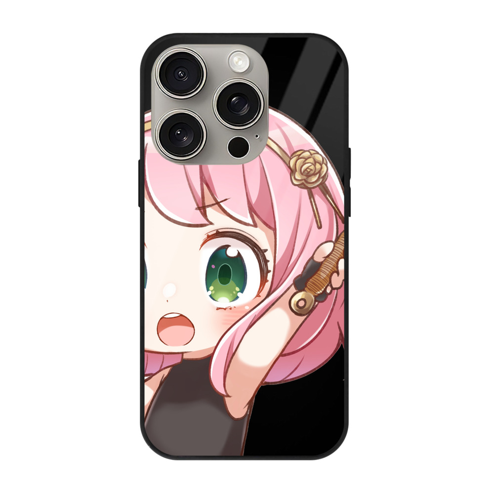 （画像用） SPY×FAMILY间谍家家酒 【iPhone15Pro対応】スマホケース 耐衝撃＆黄変防止 背面ガラス