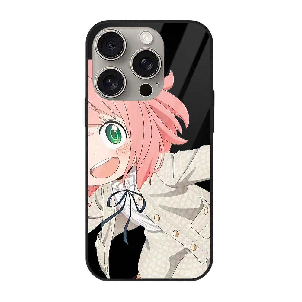 （画像用） SPY×FAMILY间谍家家酒 【iPhone15Pro対応】スマホケース 耐衝撃＆黄変防止 背面ガラス