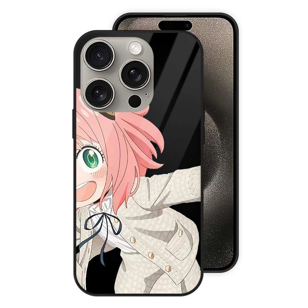 （画像用） SPY×FAMILY间谍家家酒 【iPhone15Pro対応】スマホケース 耐衝撃＆黄変防止 背面ガラス