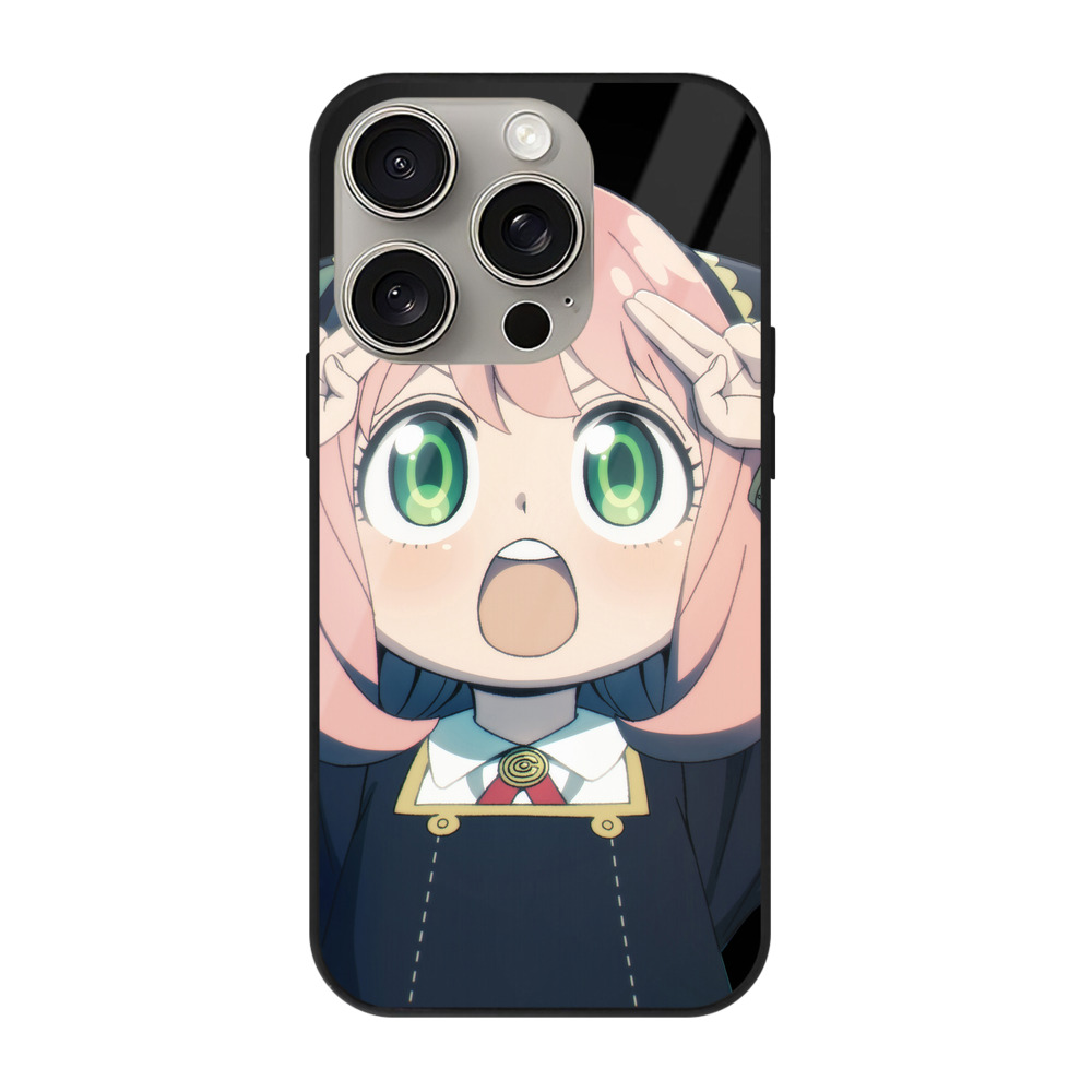 （画像用） SPY×FAMILY间谍家家酒 【iPhone15Pro対応】スマホケース 耐衝撃＆黄変防止 背面ガラス