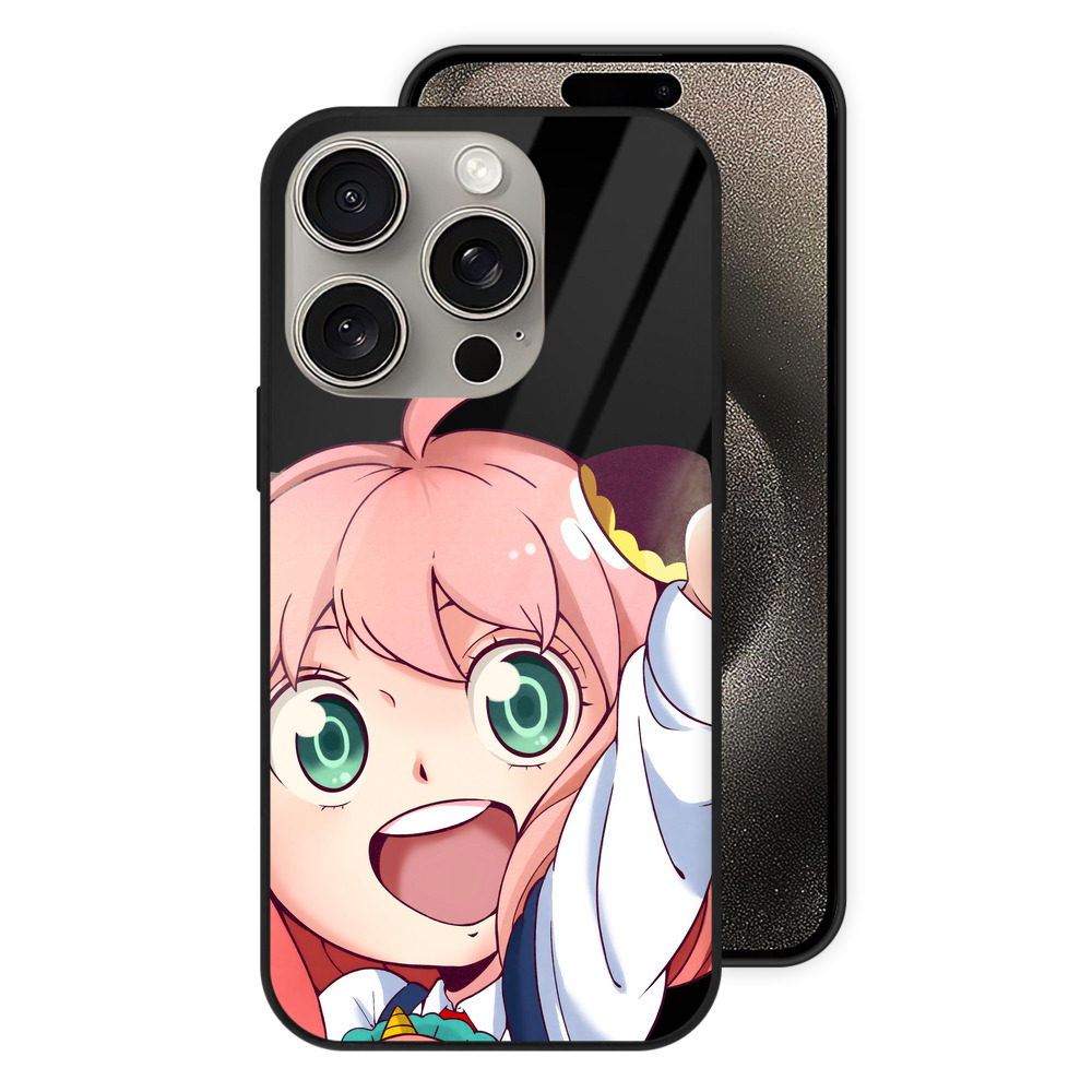 （画像用） SPY×FAMILY间谍家家酒 【iPhone15Pro対応】スマホケース 耐衝撃＆黄変防止 背面ガラス