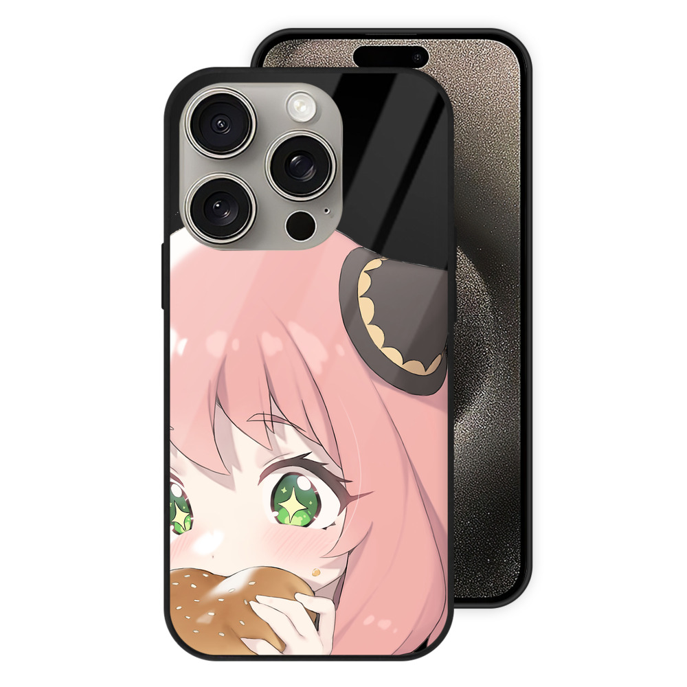 （画像用） SPY×FAMILY间谍家家酒 【iPhone15Pro対応】スマホケース 耐衝撃＆黄変防止 背面ガラス