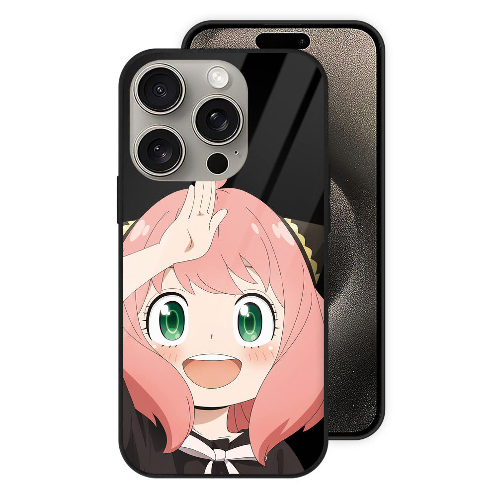 （画像用） SPY×FAMILY间谍家家酒 【iPhone15Pro対応】スマホケース 耐衝撃＆黄変防止 背面ガラス