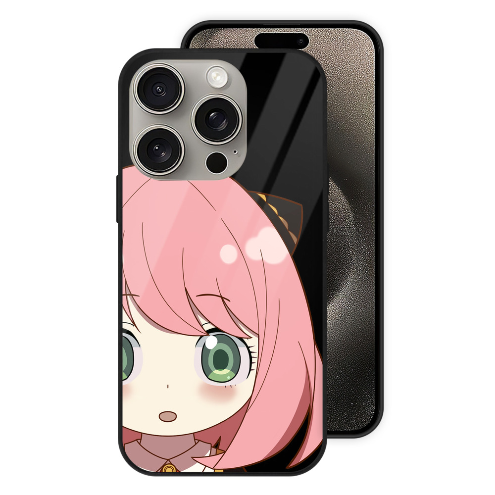 （画像用） SPY×FAMILY间谍家家酒 【iPhone15Pro対応】スマホケース 耐衝撃＆黄変防止 背面ガラス