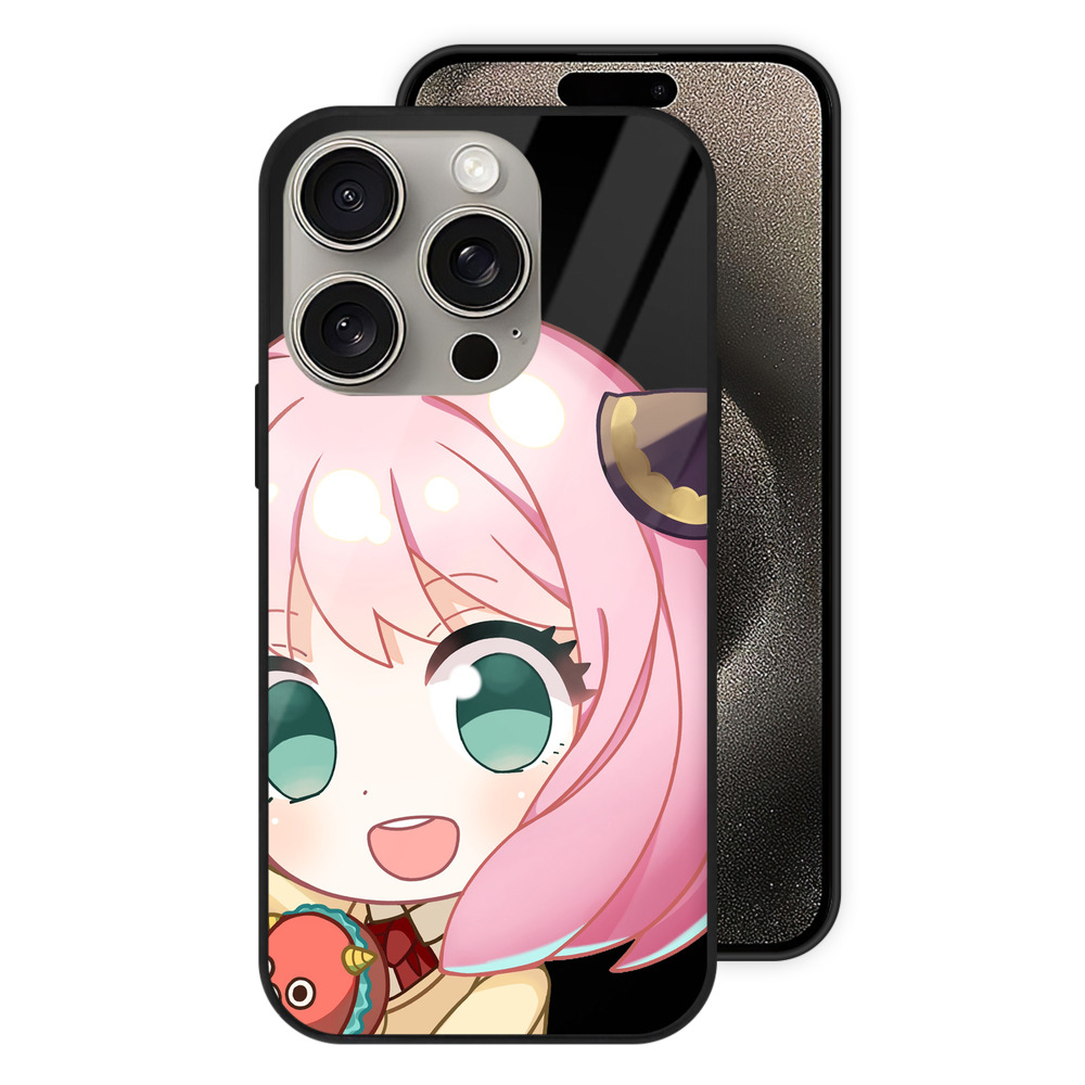 （画像用） SPY×FAMILY间谍家家酒 【iPhone15Pro対応】スマホケース 耐衝撃＆黄変防止 背面ガラス
