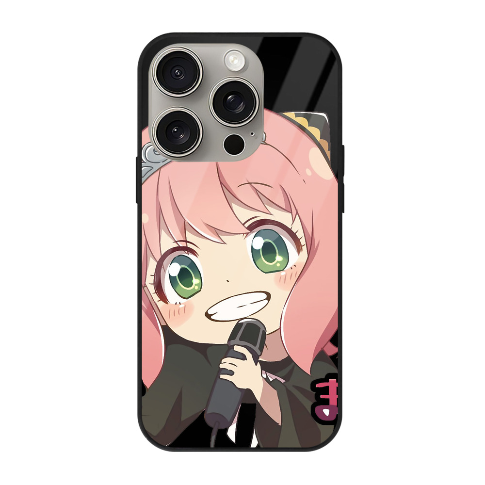 （画像用） SPY×FAMILY间谍家家酒 【iPhone15Pro対応】スマホケース 耐衝撃＆黄変防止 背面ガラス