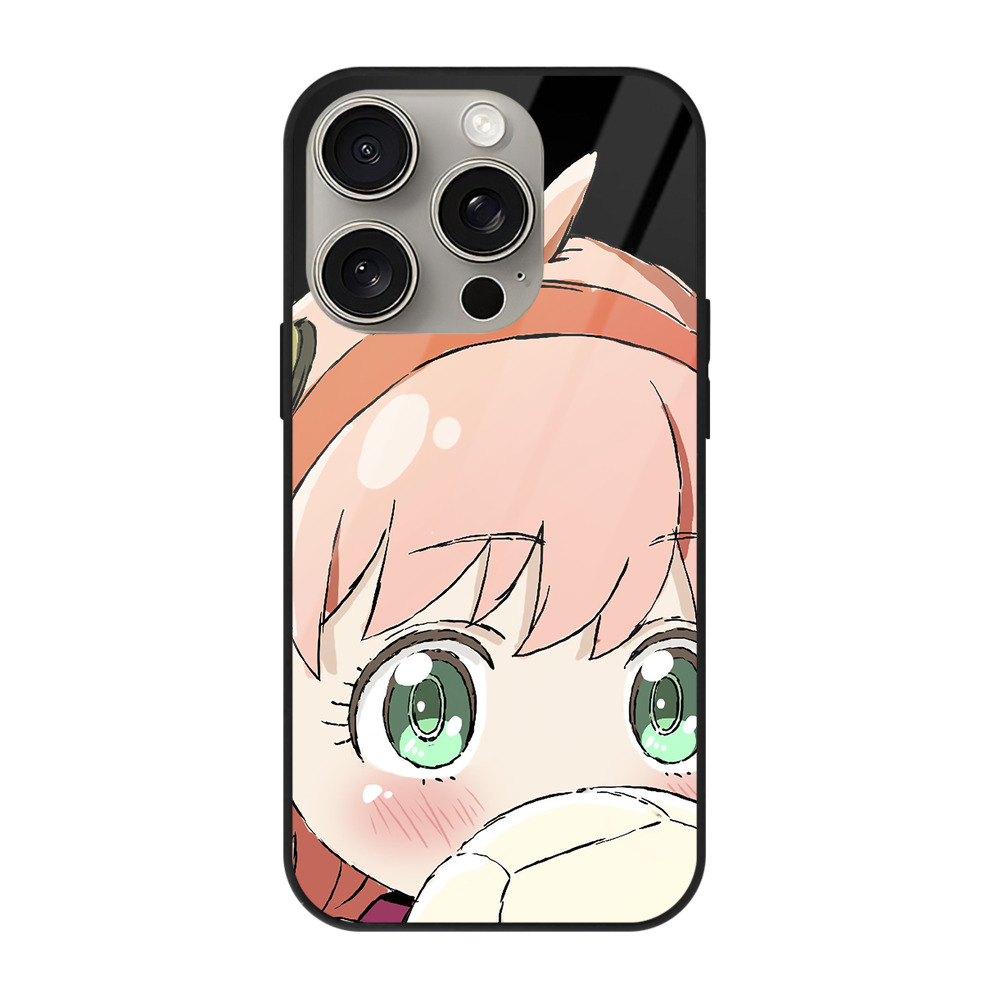 （画像用） SPY×FAMILY间谍家家酒 【iPhone15Pro対応】スマホケース 耐衝撃＆黄変防止 背面ガラス